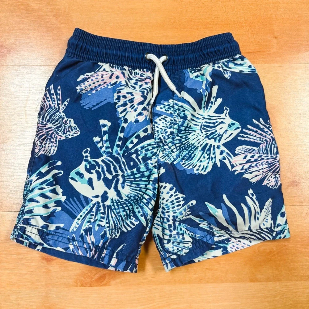 Carters Blue Reef Explorer 2-Piece Rashguard & Swim Trunks Set Toddler 4T